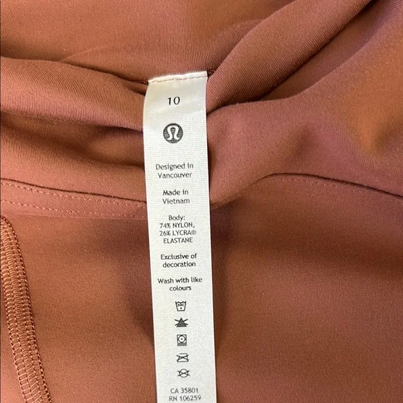 lululemon Rust Instill 25” Leggings. Size 10. NWT